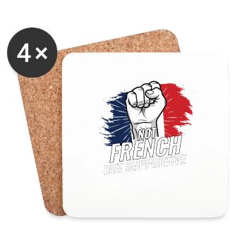 Pas français mais favorable à la France Pays du drapeau - Dessous de verre (lot de 4) - blanc - Devant