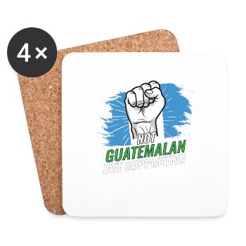Pas guatémaltèque mais un drapeau guatémaltèque de soutien - Dessous de verre (lot de 4) - blanc - Devant