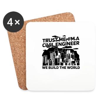 Trust Me I'm A Civil Contractor Civil Engineers - Coasters (set of 4) - white - Front