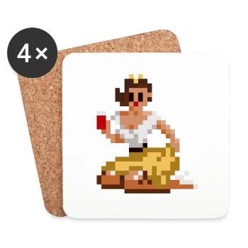 Pixel Pinup - Coasters (set of 4) - white - Front