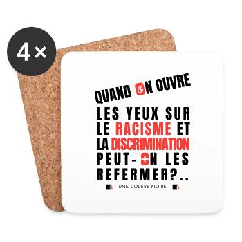 Faite l'amour pas la guerre, peace and love - Dessous de verre (lot de 4) - blanc - Devant