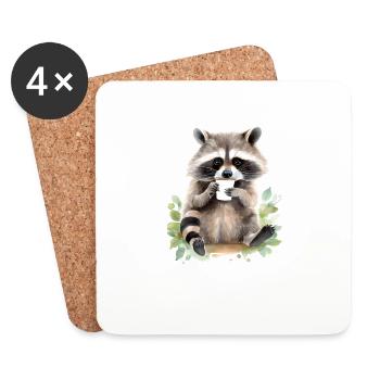 Sink with coffee watercolor style - Coasters (set of 4) - white - Front