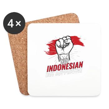 Pas indonésien mais un drapeau indonésien de soutien - Dessous de verre (lot de 4) - blanc - Devant