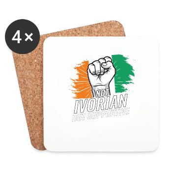 Pas le drapeau ivoirien mais solidaire de la Côte d’Ivoire - Dessous de verre (lot de 4) - blanc - Devant