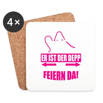 Junggesellenabschied Poltern Polterabend JGA - Untersetzer (4er-Set) - Weiß - Vorne