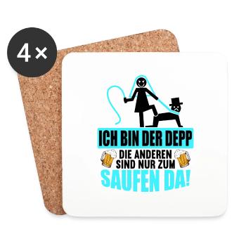 Junggesellenabschied Poltern Polterabend JGA - Untersetzer (4er-Set) - Weiß - Vorne