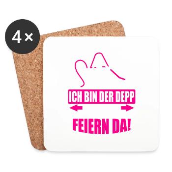 Junggesellenabschied Poltern Polterabend JGA - Untersetzer (4er-Set) - Weiß - Vorne
