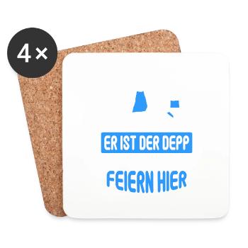 Junggesellenabschied Poltern Polterabend JGA - Untersetzer (4er-Set) - Weiß - Vorne