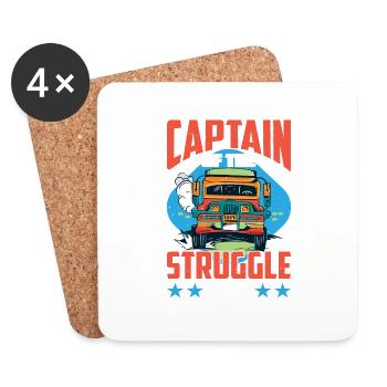 Captain Of The Struggle Bus 12 - Coasters (set of 4) - white - Front
