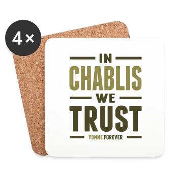 In Chablis we trust - Dessous de verre (lot de 4) - blanc - Devant