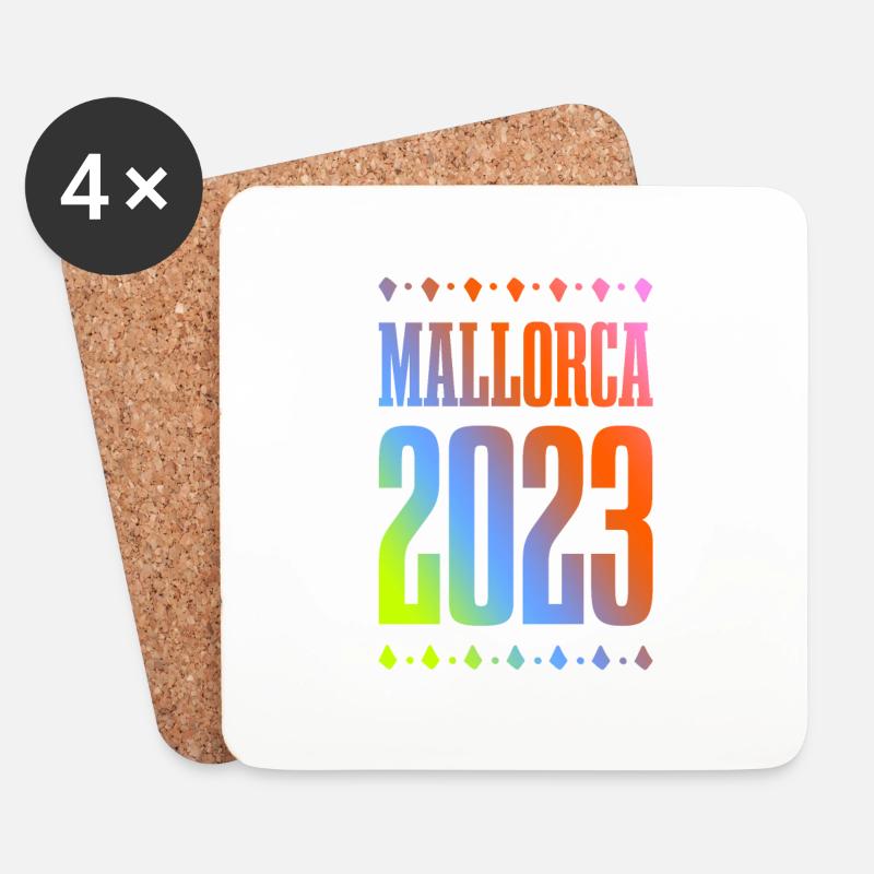 Mallorca 2023 - Untersetzer (4er-Set) - Weiß