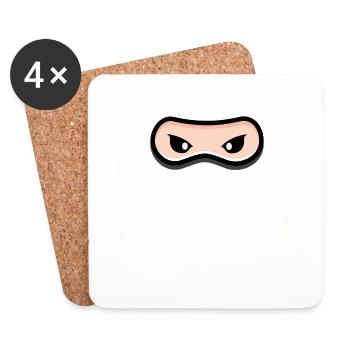 Ninja Eyes Funny Halloween Party Mask - Dessous de verre (lot de 4) - blanc - Devant