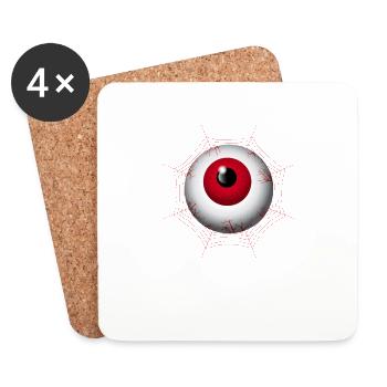 Spooky Scary Eyeball Lustige Halloween Party Nacht - Untersetzer (4er-Set) - Weiß - Vorne