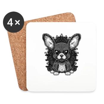 Chihuahua Maus | Lustiges Comic Motiv Film Hund - Untersetzer (4er-Set) - Weiß - Vorne