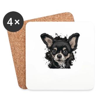 Chihuahua Maus | Lustiges Comic Motiv Film Hund - Untersetzer (4er-Set) - Weiß - Vorne