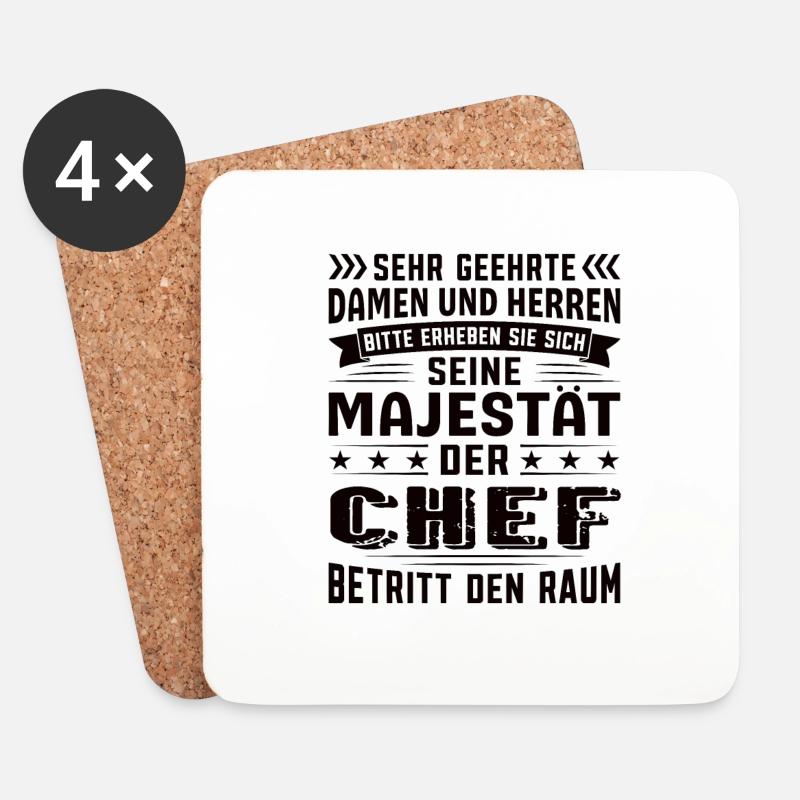 Chef Geburtstag Chef Sprüche Chef Geschenke - Untersetzer (4er-Set) - Weiß