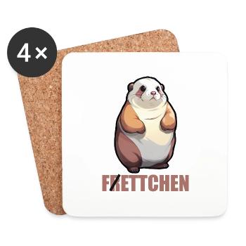 Fat ferret - Coasters (set of 4) - white - Front