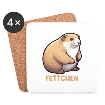 Fat ferret - Coasters (set of 4) - white - Front