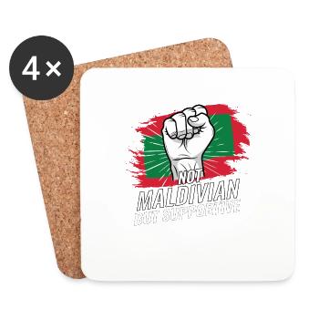 Not Maldivian But Supportive Maldives Flag - Untersetzer (4er-Set) - Weiß - Vorne