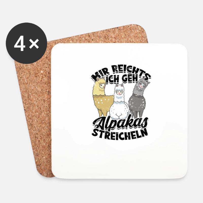 MIR REICHTS ICH GEH ALPAKAS STREICHELN - - Untersetzer (4er-Set) - Weiß