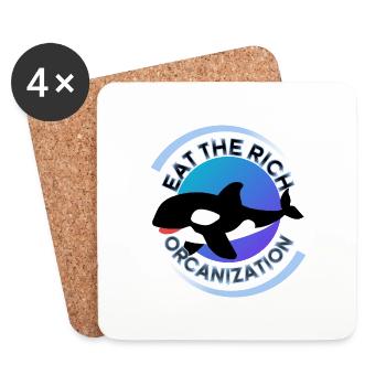 Eat The Rich Orca Orcanization ocean - Coasters (set of 4) - white - Front