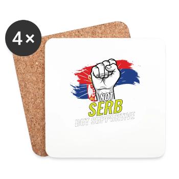 Pas serbe mais favorable à la Serbie - Dessous de verre (lot de 4) - blanc - Devant