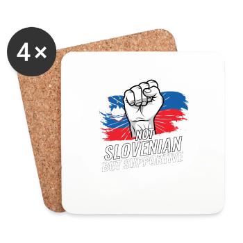 Pas slovène mais favorable au drapeau slovène - Dessous de verre (lot de 4) - blanc - Devant