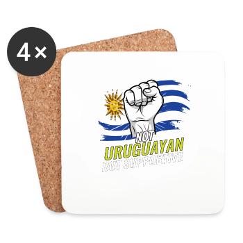 Not Uruguayan But Supportive Uruguay Flag Country - Untersetzer (4er-Set) - Weiß - Vorne
