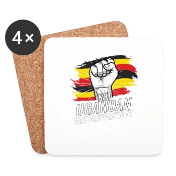 Not Ugandan But Supportive Uganda Flag Country - Untersetzer (4er-Set) - Weiß - Vorne