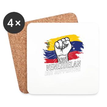 Not Venezuelan But Supportive Venezuela Flag - Coasters (set of 4) - white - Front
