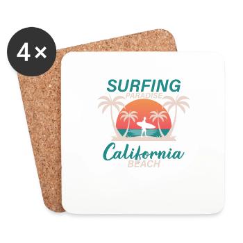 Surfing California - Coasters (set of 4) - white - Front