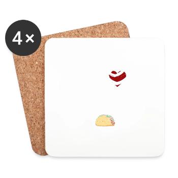 Halloween Daddy Skeleton Taco Belly Drôle Enceinte - Dessous de verre (lot de 4) - blanc - Devant
