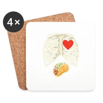 Halloween Daddy Skeleton Taco Belly Funny Pregnant - Coasters (set of 4) - white - Front