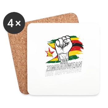 Pas zimbabwéen mais un drapeau zimbabwéen favorable - Dessous de verre (lot de 4) - blanc - Devant