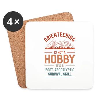 Orientierungslauf ist kein Hobby, sondern ein - Untersetzer (4er-Set) - Weiß - Vorne