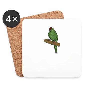 Perruche de chèvre I Motif de perruche pour porte-oiseau - Dessous de verre (lot de 4) - blanc - Devant