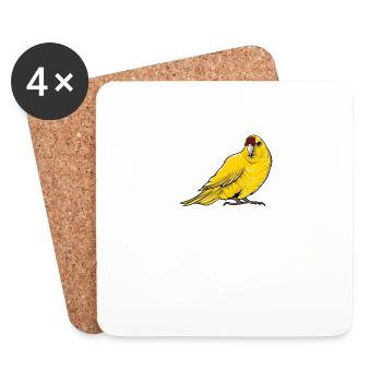 Ziegensittich I Laufsittich Motiv für Vogel Halter - Untersetzer (4er-Set) - Weiß - Vorne