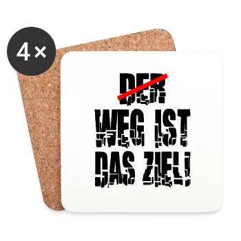 weg ist das Ziel Motivation Spruch Statement - Untersetzer (4er-Set) - Weiß - Vorne