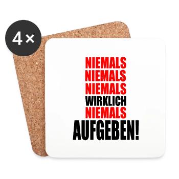 Motivation niemals Aufgeben - Untersetzer (4er-Set) - Weiß - Vorne