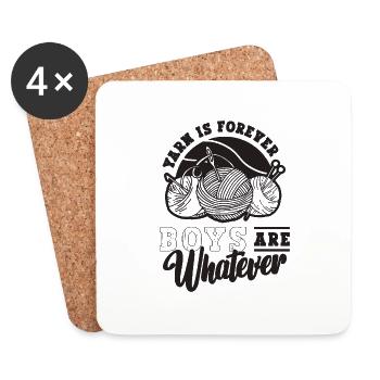 Yarn Is Forever Boys Are Sewing Crochet Lover - Untersetzer (4er-Set) - Weiß - Vorne