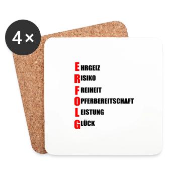 Erfolg - Untersetzer (4er-Set) - Weiß - Vorne
