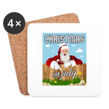 Noël en juillet - Dessous de verre (lot de 4) - blanc - Devant