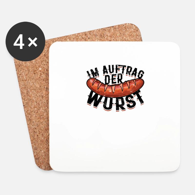 Im Auftrag Der Wurst - Grillen - Untersetzer (4er-Set) - Weiß
