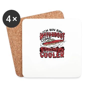 ich bin ein motorboot opa viel cooler - - Untersetzer (4er-Set) - Weiß - Vorne