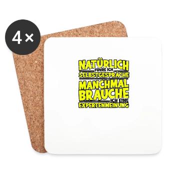 natürlich führe ich selbstgespräche brauchhe - Untersetzer (4er-Set) - Weiß - Vorne
