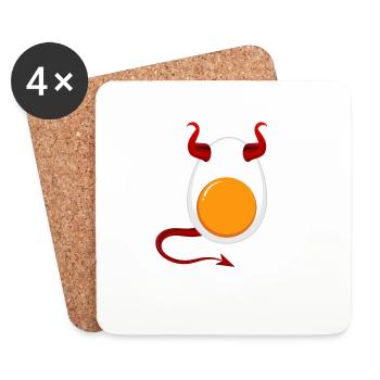 Funny Halloween Devil Egg Food Lover Spooky - Coasters (set of 4) - white - Front