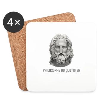 Philosophe Du Quotidien - Dessous de verre (lot de 4) - blanc - Devant
