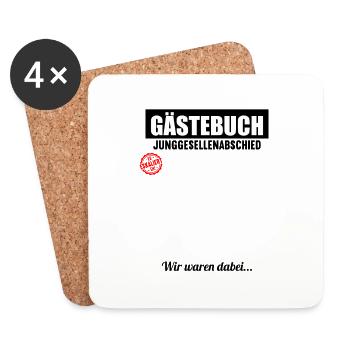 Junggesellenabschied Polterabend JGA Männer - Untersetzer (4er-Set) - Weiß - Vorne