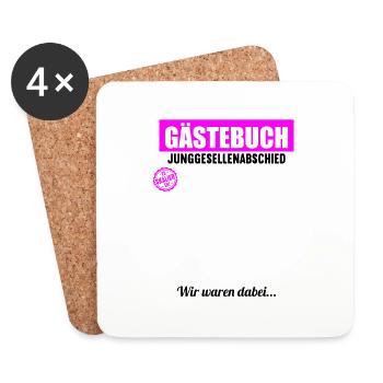 Junggesellenabschied Polterabend JGA Männer - Untersetzer (4er-Set) - Weiß - Vorne