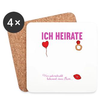 Junggesellenabschied Polterabend JGA Männer - Untersetzer (4er-Set) - Weiß - Vorne